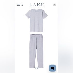 LAKE Pima Short-Long Weekend Set in Classic Navy, Size XS, Navy and White